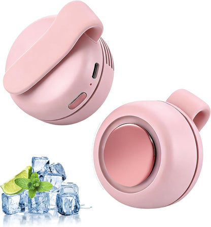 enterlent Portable Silent Mini Bladeless Electric Fan, Mini Whirlwind Fan for Waist Clip Fan (3-Speed), Hands-Free Neck Fan Suitable for Outdoor & Travel & Office, Travel Accessories (Pink)