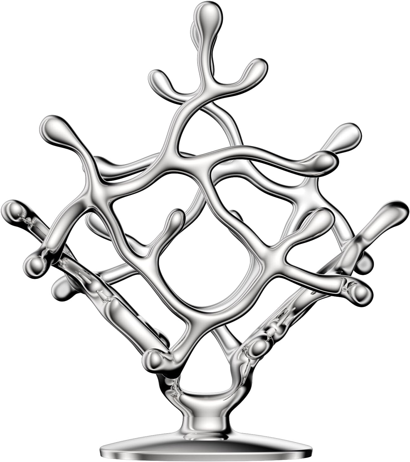Napkin Holder - Coral Design, Polished Stainless Steel for Dinner & Lunch Napkins, Elegant Home Decor for Dining Table, Kitchen, Premium Quality