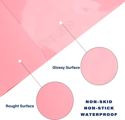 Gartful 23.6 x15.7 inch Resin Silicone Mats, X-Large Silicone Sheets for Jewelry Casting Molds, Nail Art, Acrylic Pouring, Nonstick Table Protector, Multipurpose Mat, Pink, Set of 2