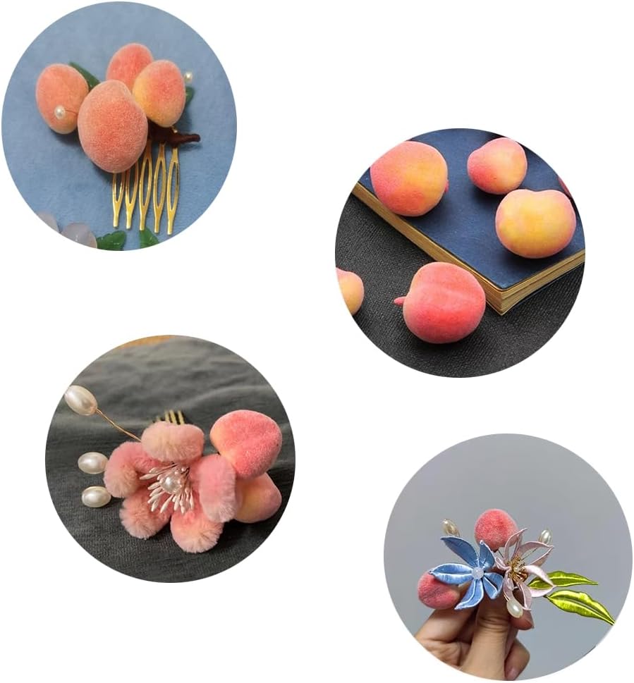 Aliotech 30Pcs Artificial Peach Fake Peach Mini Fruit Small Peach Simulation Lifelike for Home Cabinet Table Party Kitchen Decoration Photography Prop