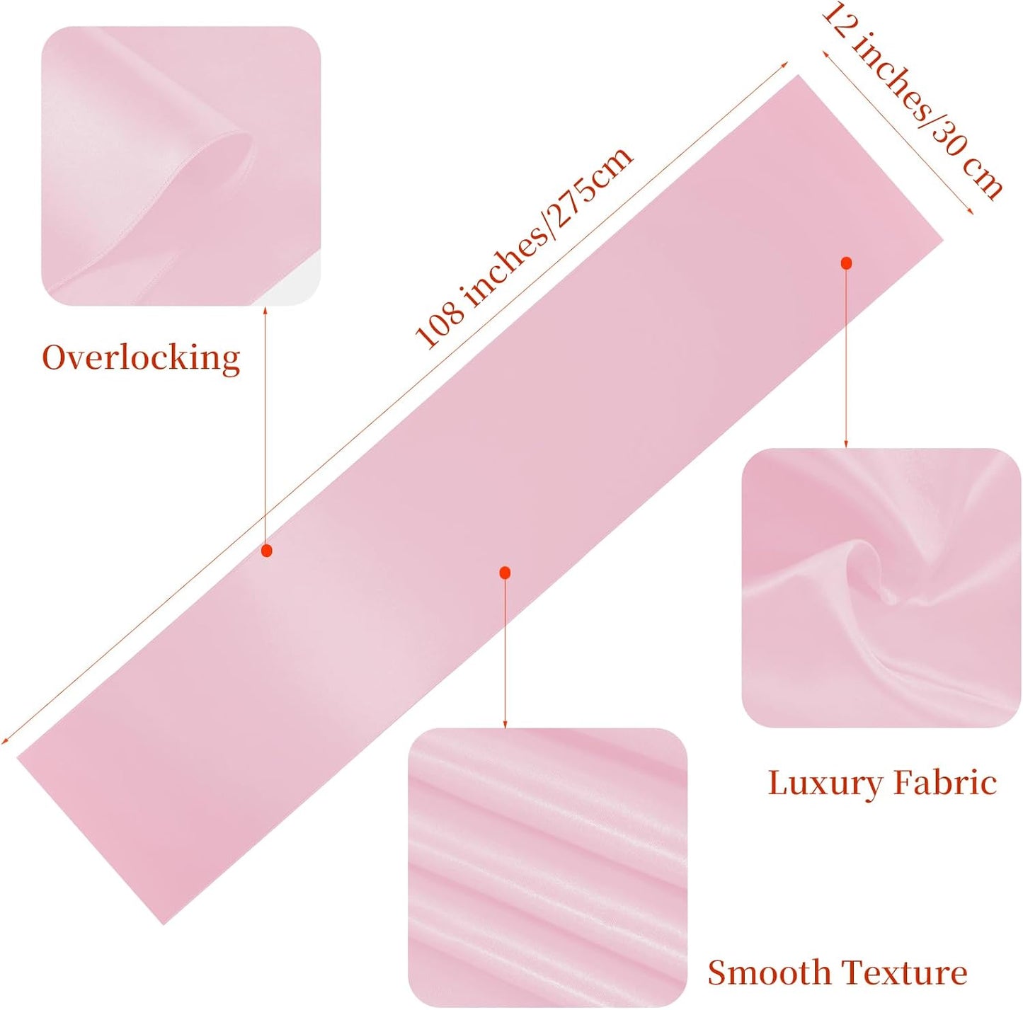 Q&J Fabric Co 2 Packs Satin Table Runners, 12x108 Inches Long, Silk-Like Smooth Pink Satin Table Decor for Festive Christmas Thanksgiving Wedding Birthday Party Banquets Decorations