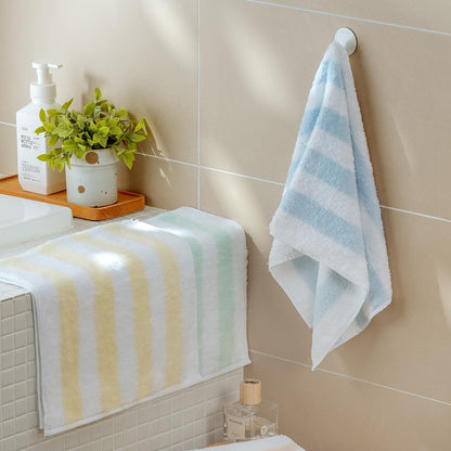Vie Triomphe Soft Luxury 6 Piece Towel Sets, 2 Bath Towels 2 Hand Towel 2 Washcloths,100% Cotton Towels for Bathroom, Pink Striped and Yellow Striped, 6-Piece Towel Set;