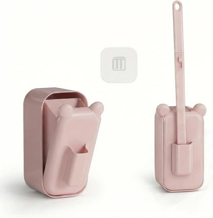 Disposable Toilet Brush for Bathroom Cleaning, Toilet Brush and Holder Set, Deep Cleaning Toilet Bowl Cleaner with Replaceable Heads, Hygienic Storage Design (Pink – 24 Refills Flip-Open Toilet Brush)