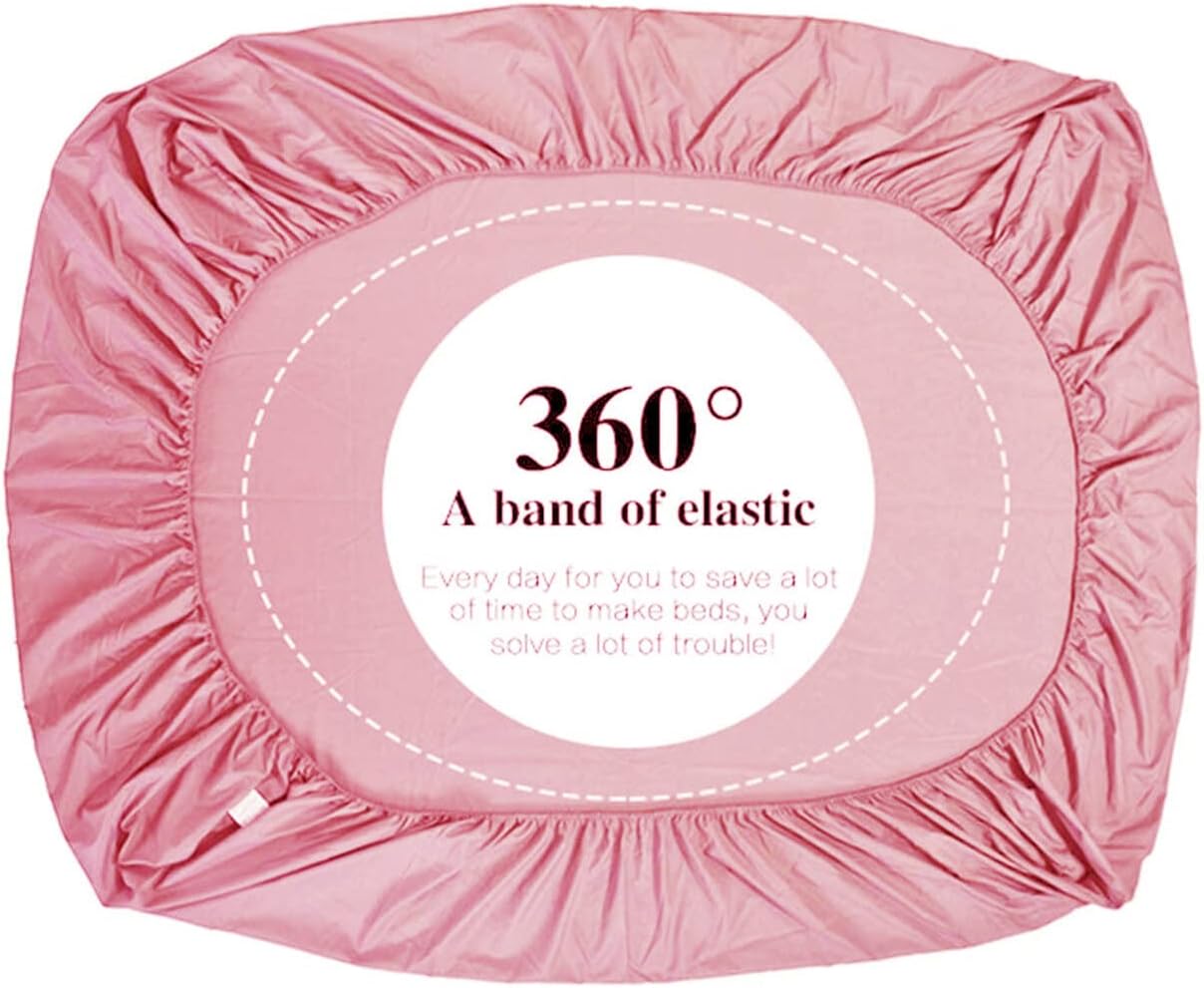 NHNHN Fitted Sheet-Deep Pockets-Soft Microfiber-Easy Care-Shrinkage and Fade Resistant-Fitted Sheets Twin Size for Girl Teens Kids-Only 1 Fitted Sheet (Twin, Blush)