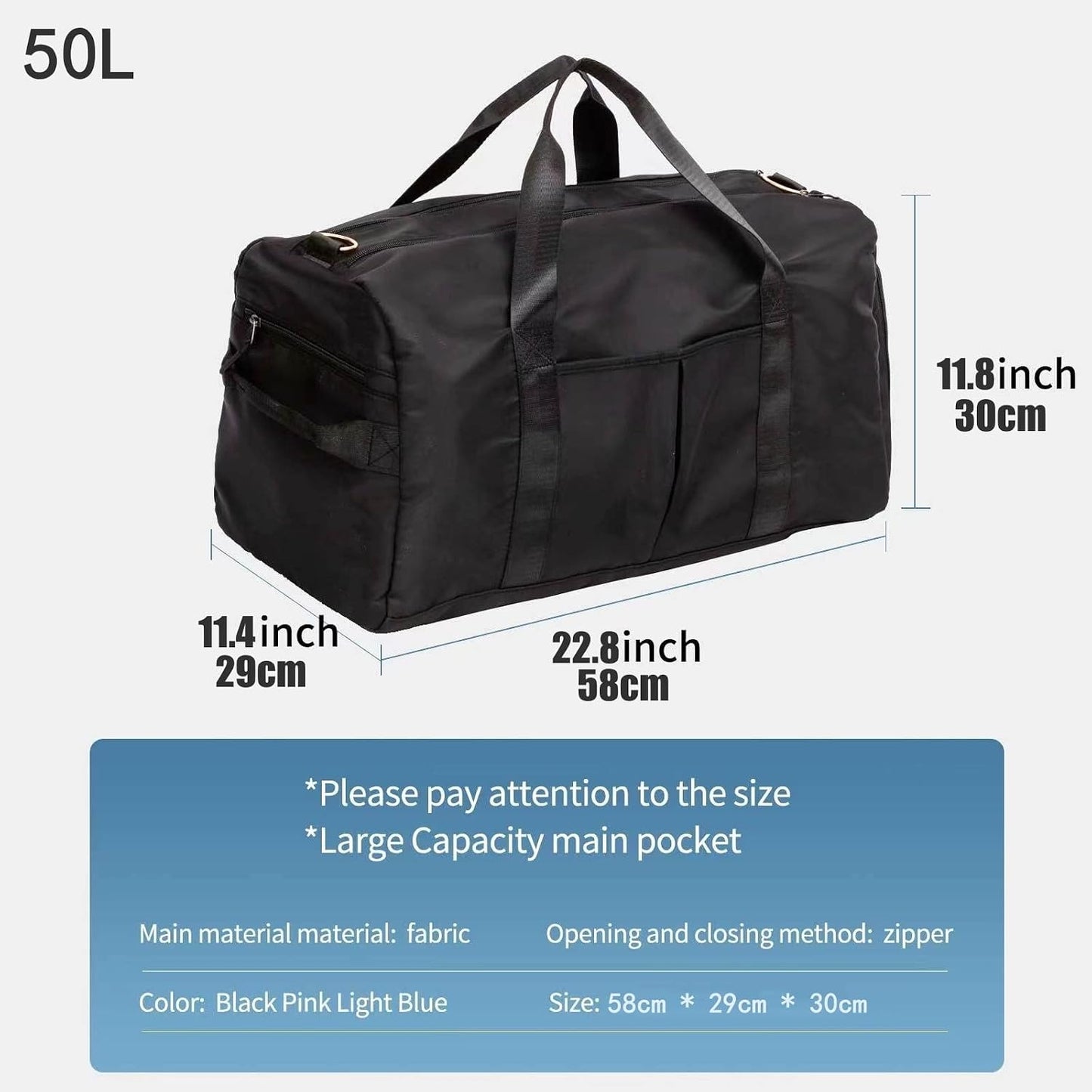 Sports Duffel Bags with Cosmetic Gym Bag for Women Men Travelling Waterproof Bag with Wet Pocket and Shoe Compartment