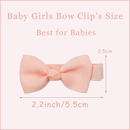 CELLOT Baby Girls Fully Lined Hair Bows Hair Pins, 2' Hair Bows, 50 Pieces/25 Pairs - Infants, Toddlers, Kids Hair Accessories in Pairs - Pink Bow Alligator Hair Clips