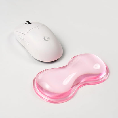 Ergonomic Silicone Gel Keyboard and Mouse Wrist Rest Set – Clear Wrist Rest for Keyboard 60%/68%/75%, Comfort & Support for Typing and Gaming (Light Pink)
