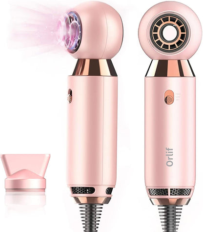 Professional Hair Dryer 800 W Lightweight & Compact Blow Dryer Powerful Flow Hair Dryers for Travel and Home Concentrator Nozzle Pink