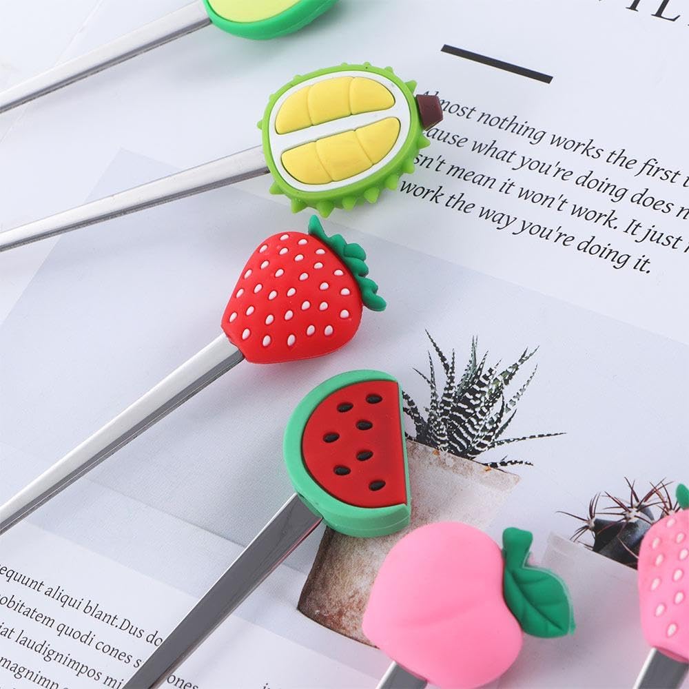 generic Cute Fruit Shaped Coffee Spoons Fruit Dessert Spoon Fork, Stainless Steel Spoon Fruit Fork Ice Cream Sugar Stirring Spoon(Peach Fork), AM15SD06LH8US