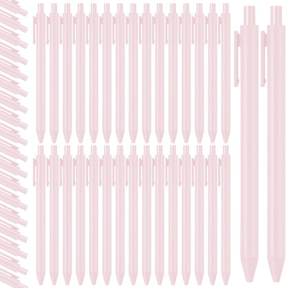 Fulmoon 50 Pcs Ballpoint Pens Bulk Retractable Comfortable Writing Pens Cute Christmas Supplies in Medium Point 1.0 mm for Teacher Office Home Baby Shower (Pale Pink,Black Ink)