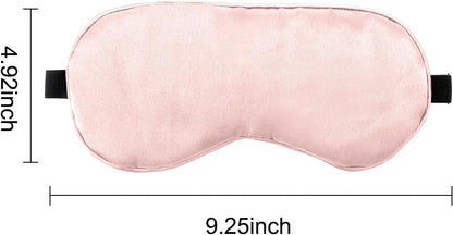 2 PCS Black Pink Satin Sleep Masks, Adjustable Silk Eye Mask for Sleeping, Eye Sleep Shade Cover, Blind Folds Soft Breathable Blindfold for Play Party Games Airplane Travel Essentials Cover Gifts