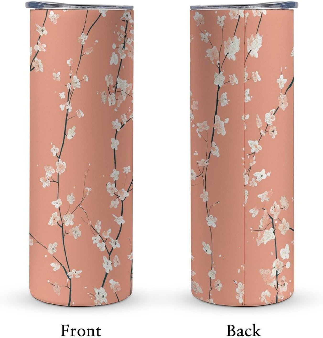 20oz Travel Coffee Mug Peach Red Pattern Tumbler with Lid And Straws 304 Stainless Steel Double Walled Vacuum Thermal Cup for Hot Cold Drinks Insulated Tumbler for Women Men Water Bottle