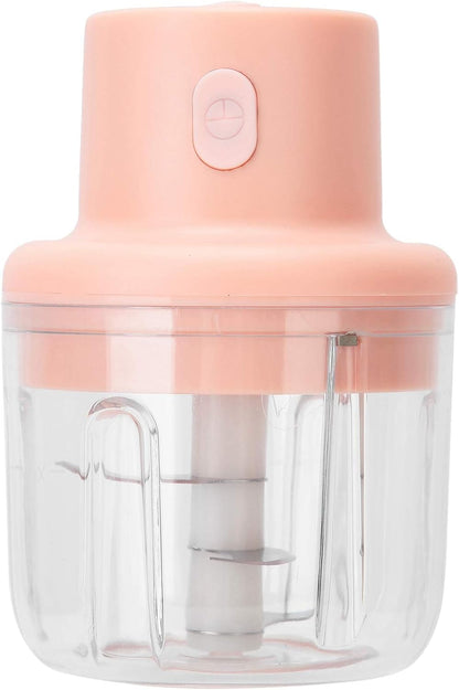 250ml Pink Electric Food Chopper, Mini Kitchen Shredder with Meat Grinder, Ideal Baby's Meal Supplement Processor for Onion, Ginger, Garlic, and Chili