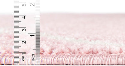 Rugs.com - Lattice Frieze Rug – 4' 1 x 6' 1 Oval Light Pink Easy-Clean Area Rug – Modern Trellis Pattern, Soft for Bedrooms and Nurseries