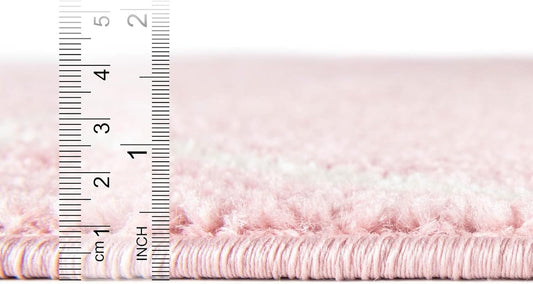 Rugs.com - Lattice Frieze Rug – 4' 1 x 6' 1 Oval Light Pink Easy-Clean Area Rug – Modern Trellis Pattern, Soft for Bedrooms and Nurseries