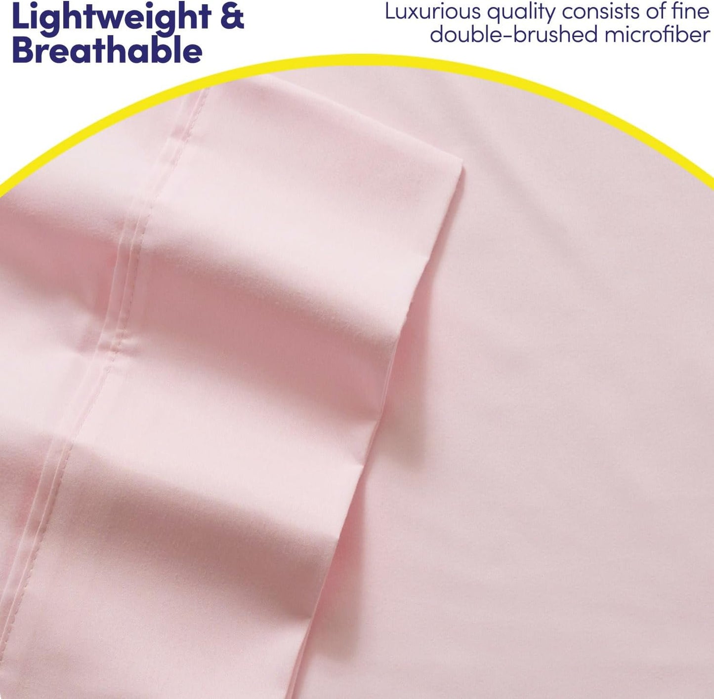 Queen Sheets Pale Pink - 6 Piece 1500 Supreme Collection Fine Brushed Microfiber Deep Pocket Queen Sheet Set Bedding - 2 Extra Pillow Cases, Great Value, Queen, Pale Pink