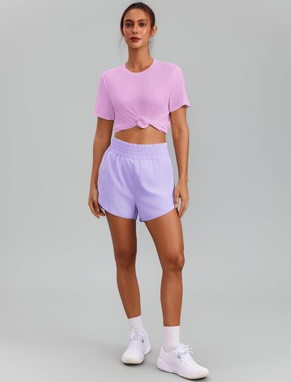 PINSPARK Workout Tops for Women Short Sleeve Athletic Shirts UPF 50+ Quick Dry Running Outfits for Exercise Gym Hiking S-3XL