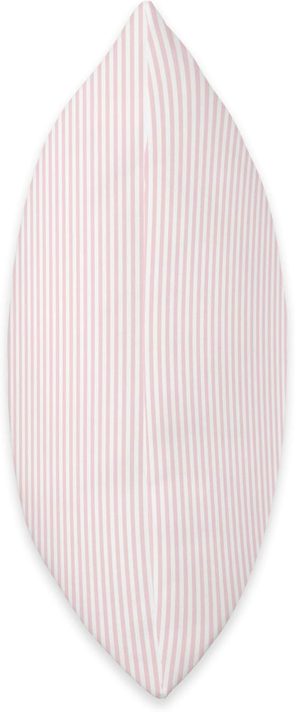 Soft Blush Pink Pinstripe in an English Country Garden Throw Pillow