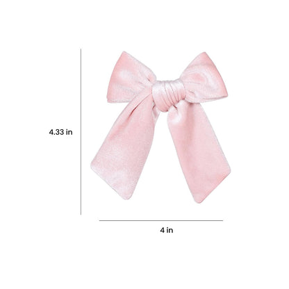 2pc Light Pink Hair Bows 4" Soft Velvet Ribbon Bowknot Alligator Clip for Teen Toddler Baby Girls Kids Women Birthday Tutu Dress Ponytail Decor Accessory Valentines Gift