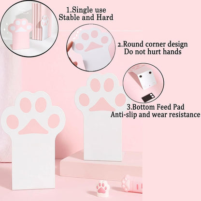 2 Sets Cat Paw Metal Bookends Cute Desktop Bookshelf Sturdy Cartoon Bookshelf for Home and Office Decoration