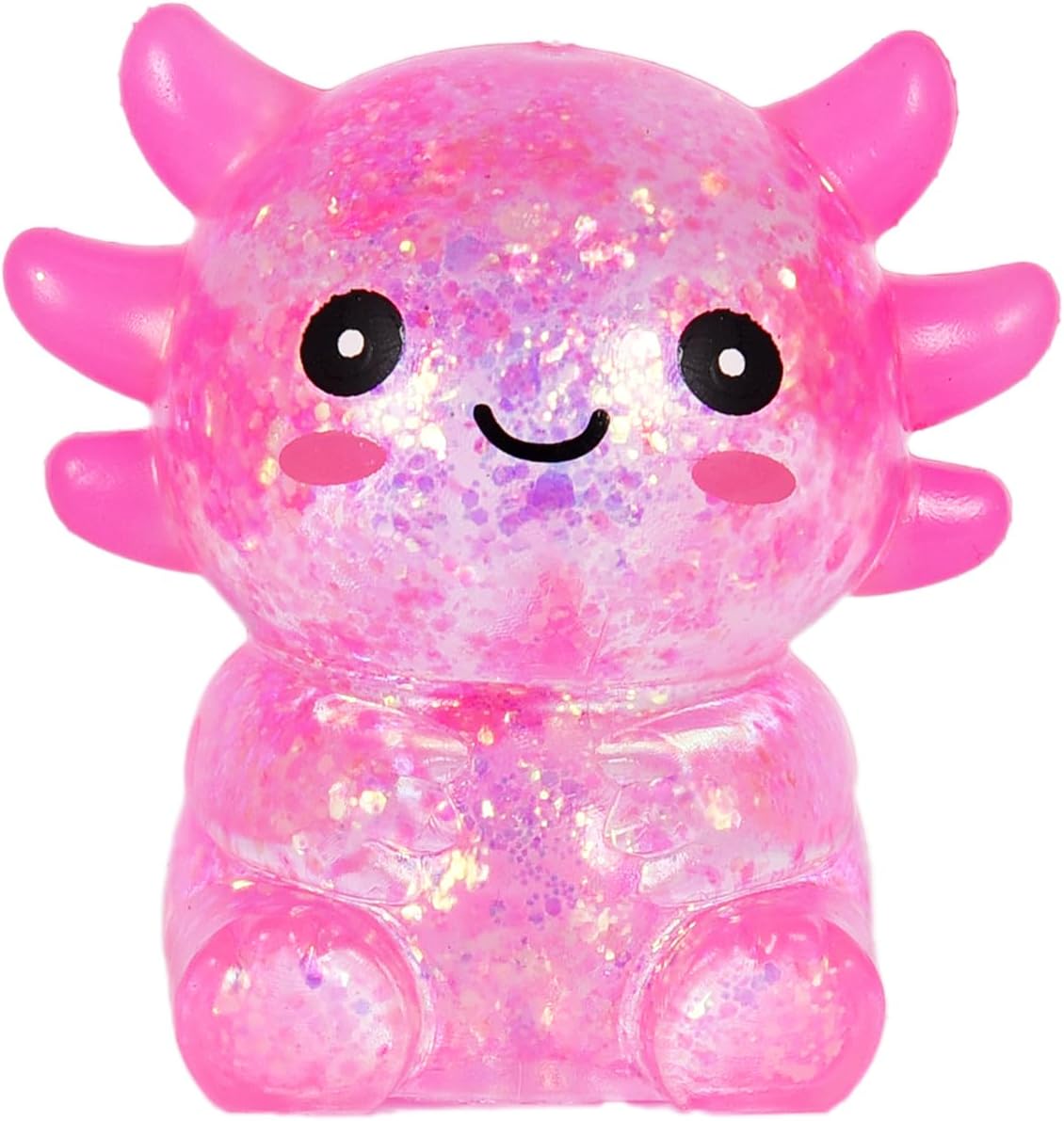 Sitting Axolotl Squishy Toy, Pink Soft Gel Stress Relief Fidget Toys for Kids Boys Girls Age 3+, Sensory Anxiety Relief Squeeze Toys, Not Easy to Fall Off, 2.76" x 2.36" x 1.77"( 1Pcs)