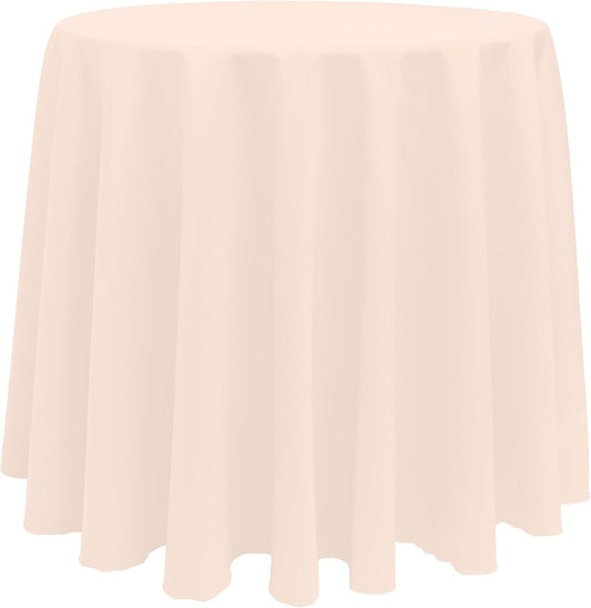 Ultimate Textile 90in Round Tablecloth - Polyester Table Cover with Seamless Design, Machine Washable, Stain & Wrinkle Resistant for Weddings - Ice Peach, 1 Pack