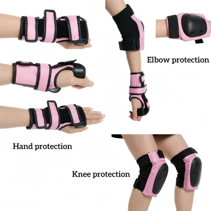 Knee and Elbow Pads Set for Women & Teens – Pink Skateboarding Protective Gear with Wrist Guards, Adjustable Skate Pads for Roller Skating, Inline Skating, Cycling (S/M/L)