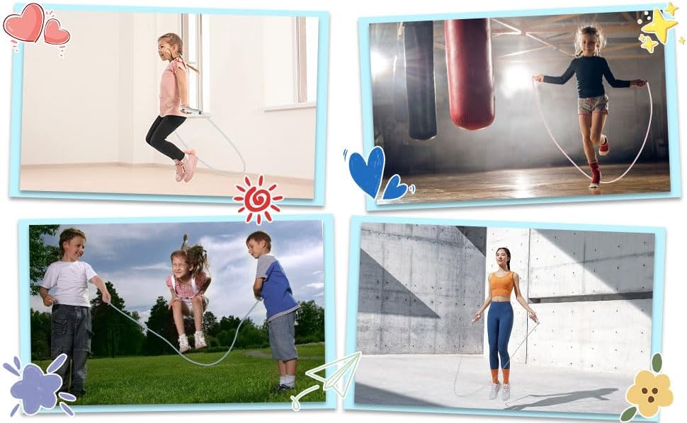 Jump Ropes Kids, Adjustable Children Jump Rope with ABS Handles and PVC Rope for Child Student Toddler