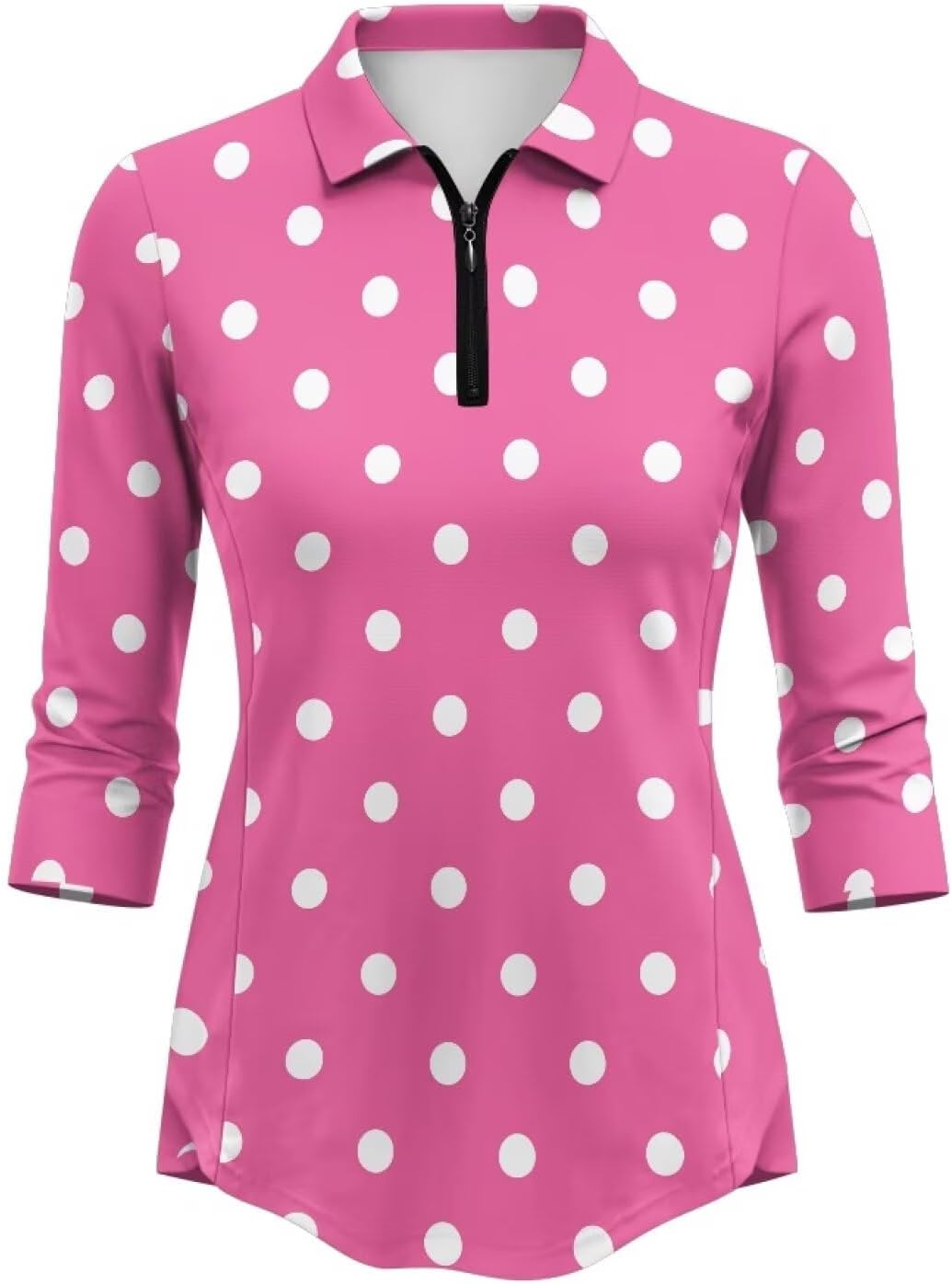 Boatee Golf Shirts for Women 3/4 Sleeve Cloth Quarter Zip Suitable for Outdoor Sports for Winter Outdoor Sports