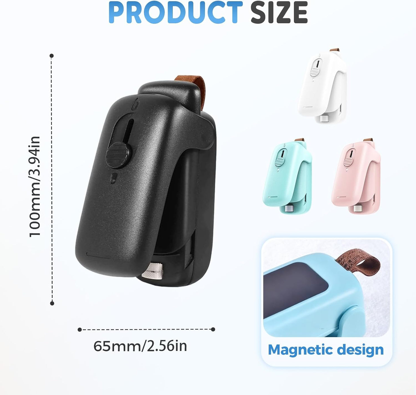 Mini Bag Sealer, 2025 Upgraded 2 in 1 Bag Sealer Heat Seal with Cutter and with Lanyard, Rechargeable Portable Resealer Machine for Snack Plastic Bags Food Storage Travel (1, Pink)