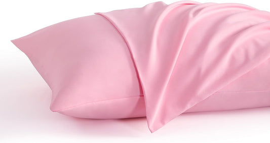 NTBAY Standard Pillow Cases Set of 2, 2 Pack Brushed Microfiber 20x26 Pillow Cases, Soft, Wrinkle, Fade, Stain Resistant Pink Pillow Cases with Envelope Closure, 20x26 Inches, Pink