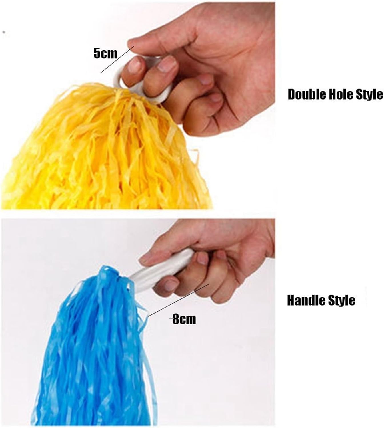 Shining Cheer Pom Poms 8pair 2 Styles Competition Flower Fancy Cheerleader Pompoms Club Sport Supplies Cheerleading Cheering Ball Dance Party Decorator