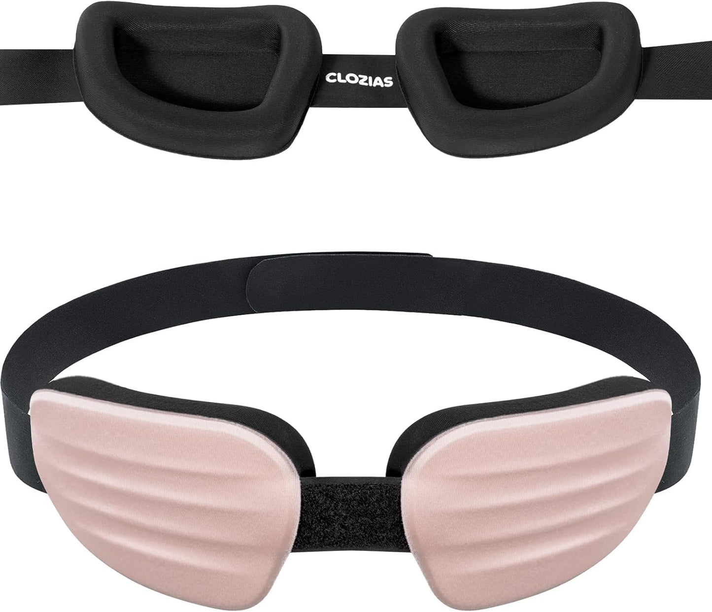 CLOZIA Sleep Mask for Men Women, Adjustable Sleeping Eye Mask, Blocking Eye Masks for Sleep, Soft Comfortable for Travel & Shift Work, Pink