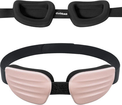 CLOZIA Sleep Mask for Men Women, Adjustable Sleeping Eye Mask, Blocking Eye Masks for Sleep, Soft Comfortable for Travel & Shift Work, Pink