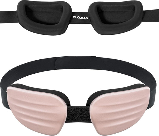 CLOZIA Sleep Mask for Men Women, Adjustable Sleeping Eye Mask, Blocking Eye Masks for Sleep, Soft Comfortable for Travel & Shift Work, Pink
