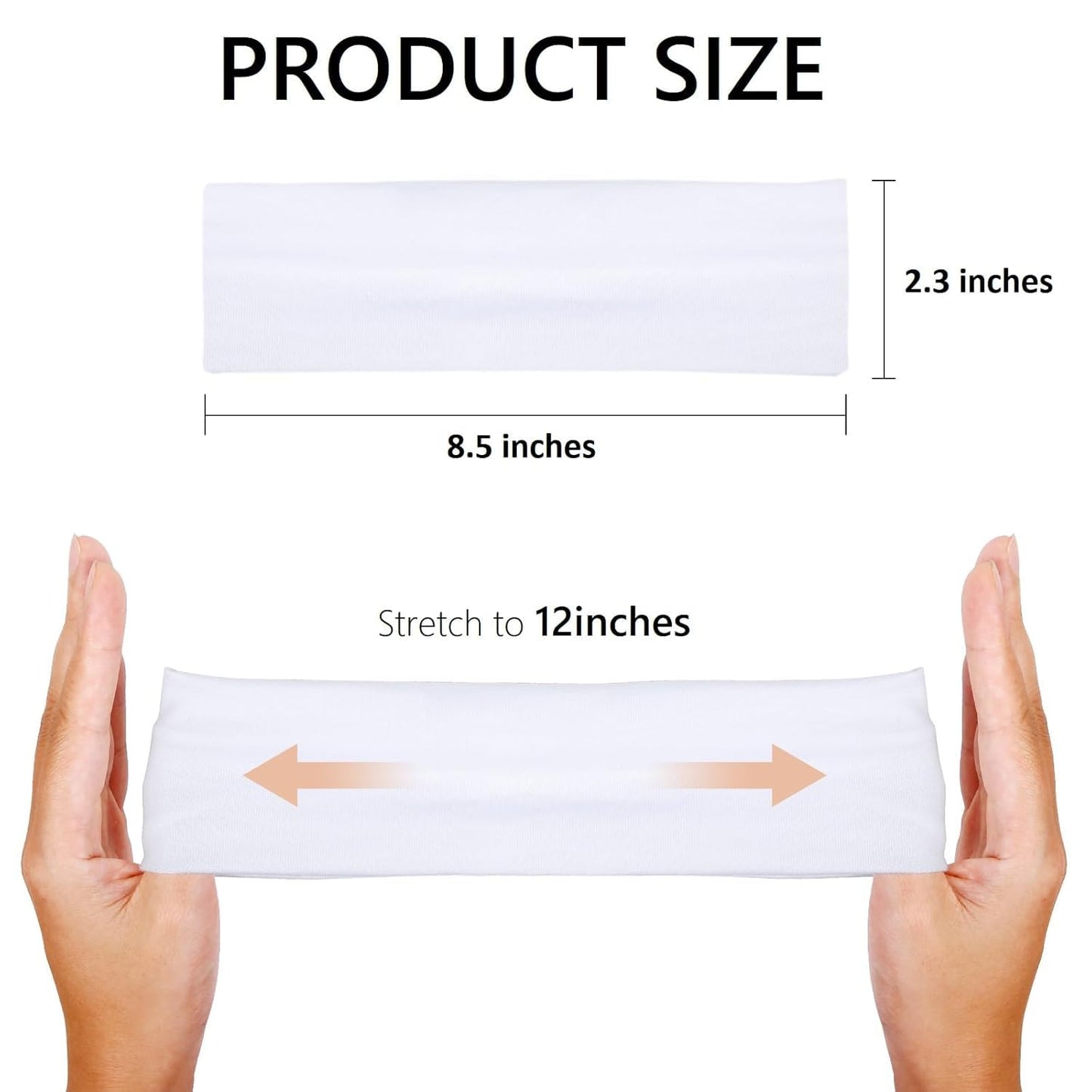 Huachi Pink Headbands for Women Valentines Day 16 Pack Elastic Hair Bands for Women' Hair Non Slip Soft Cloth Fabric Trendy Head Bands, White & Pink