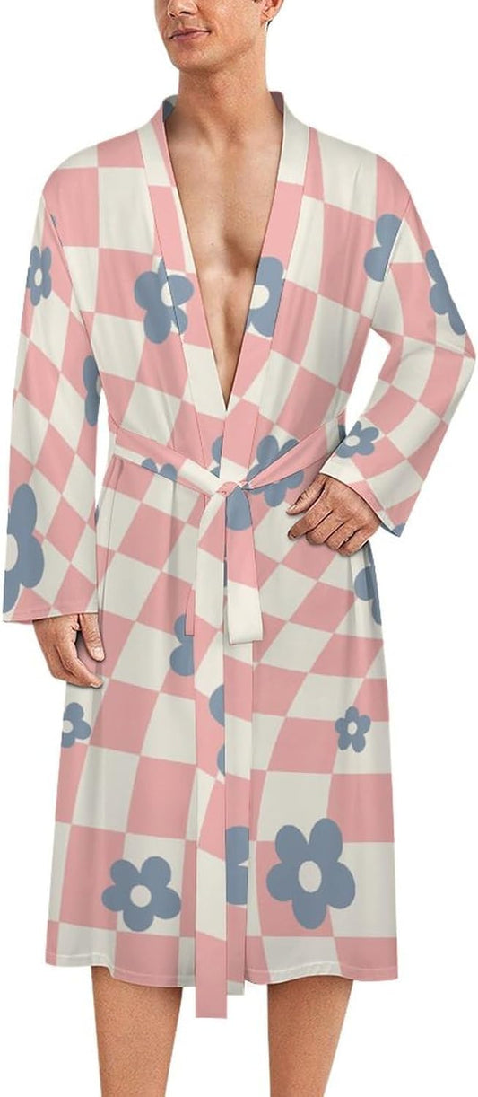 Red Brick Wall Print Robes For Women Mens Bathrobes Travel Spa Robe Pajamas Long Shower Towels Soft Casual Sleepwear