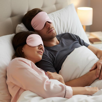 4 Pcs Pink Silk Sleep Mask for Sleeping with Adjustable Strap, Silk Eye Masks Satin Blackout Blindfold Sleep Eye Cover Comfortable Blindfold Eyeshade for Men&Women