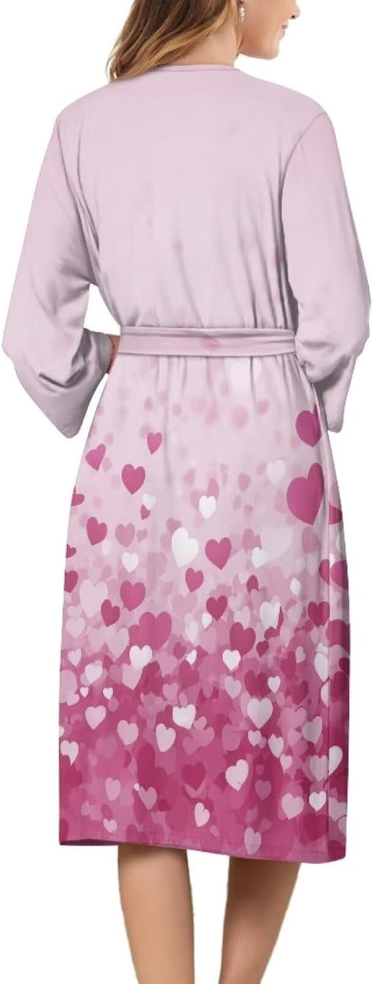 TODIYADDU Robes for Women Quick Dry Bathrobes Oversized V Neck Robe Casual Loungewear for Fall Winter S-2XL