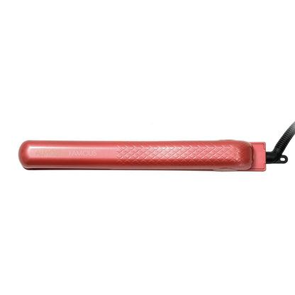 Almost Famous Tropico Tourmaline Ceramic 1.25" Professional Hair Straightener Flat Iron Pro for Hair Styling, Tourmaline Ceramic Panel with Adjustable Temperature - (Hibiscus Pink (New Model)