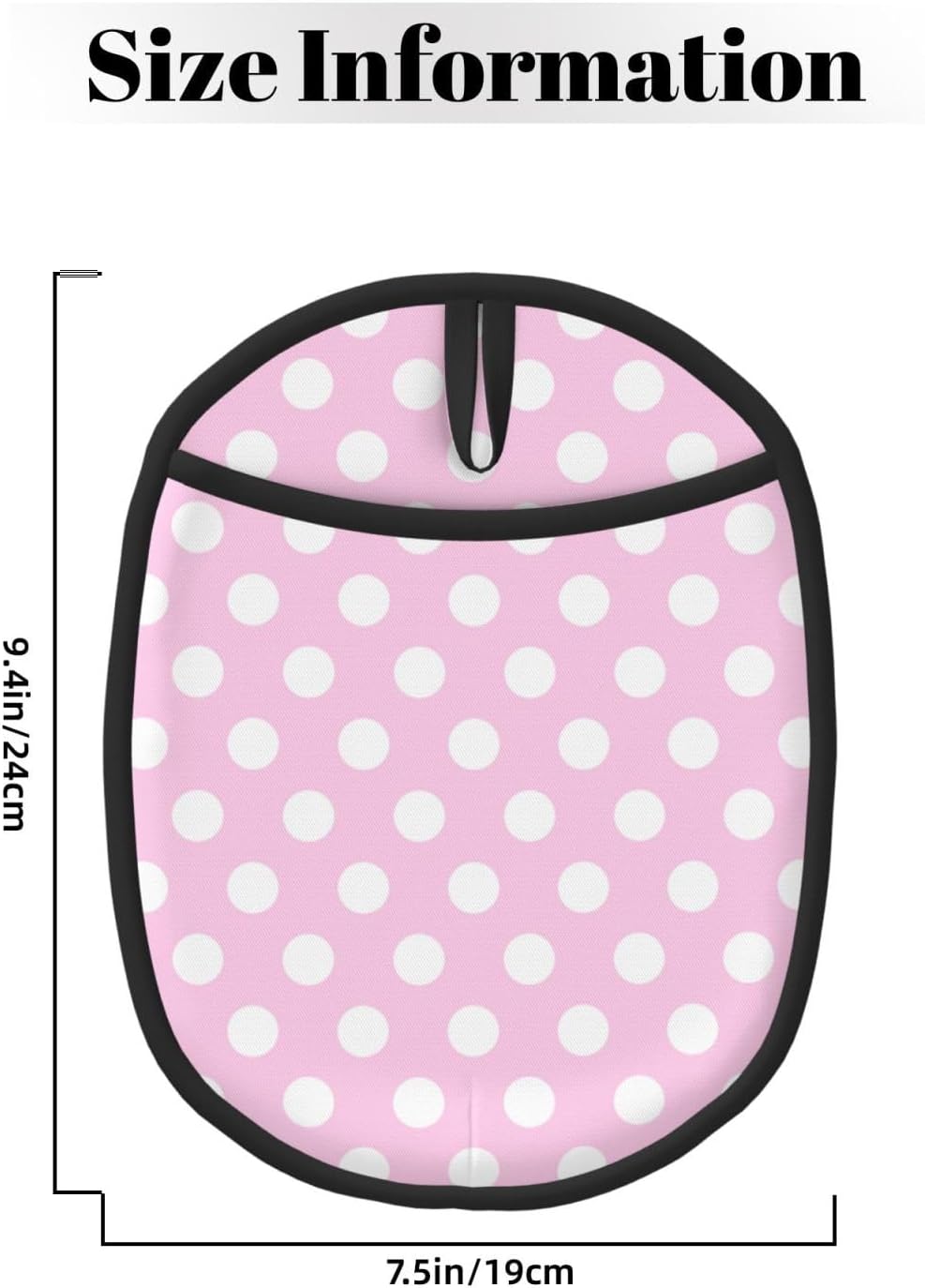 Pot Holders for Kitchen - Non Slip Silicone Oven Mitts Hot Pads, Heat Resistant Pot Holders, Light Pink Polka Dot Print B Hanging Loop Potholders for Baking Kitchen with Pocket