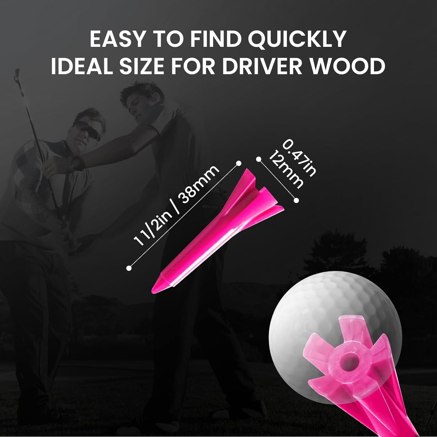 Golf Tees 5 Prong Design Plastic Short Golf Tees 1 1/2 Inch Bulk for Women Men Ladies Clubs Golf Balls 50/100 Count White Blue