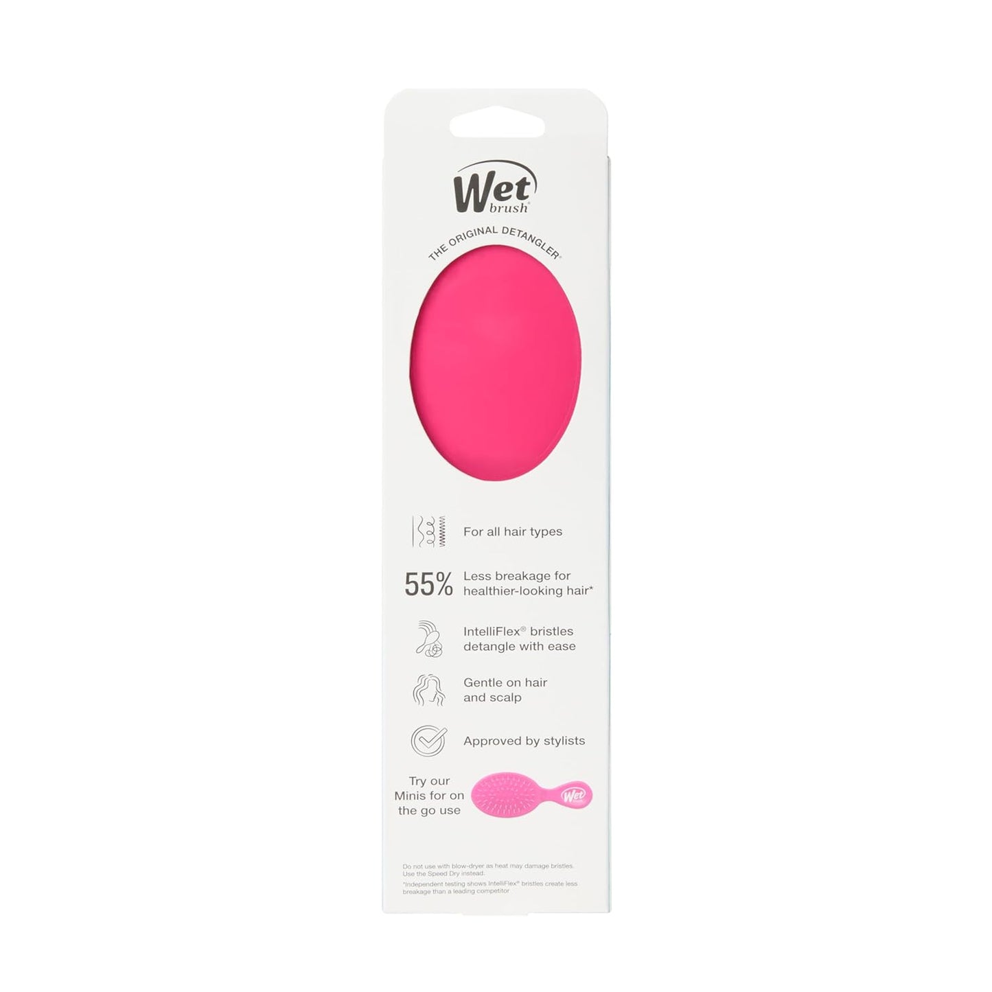 Wet Brush Detangling Brush, Original Detangler Brush (Pink) - Wet & Dry Tangle-Free Hair Brush for Women & Men - No Tangle Soft & Flexible Bristles for Straight, Curly, & Thick Hair