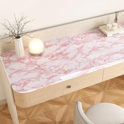 Pink Marble Contact Paper Wallpaper Stick and Peel 15.74 x118.11inches Self Adhesive Removable Waterproof Wall Covering for Table Countertop Cabinet Drawer