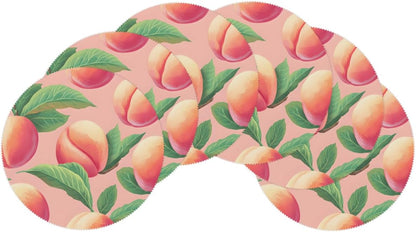 Round Placemat Set of 4-15 Inch Non Slip Heat Resistant Table Mats Washable Place Mats for Kitchen Dining Party Table Decor Peach Fruit Pattern