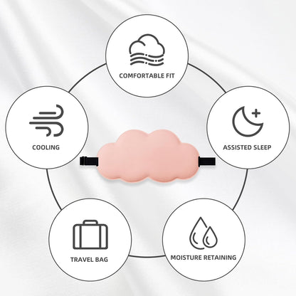 Soft Cloud Shaped 3D Sleep Mask with 4 Earplugs, Lightweight Light-Blocking Eye Mask for Side Sleepers Travel Meditation, Adjustable Elastic Strap Sleeping Mask (Pink)