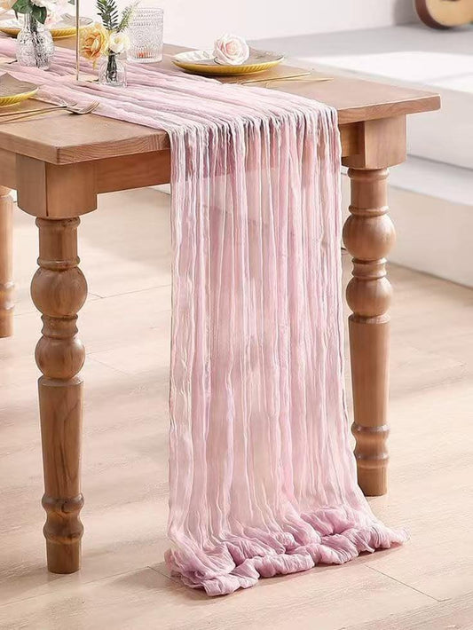 12Pack Light Pink Table Runner 10Ft Cheesecloth Table Runner Boho Gauze Table Runners Long Cheese Cloth Table Runners for Wedding Party Bridal Shower Thanksgiving Christmas