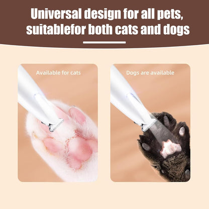 Dog Paw Trimmer with LED Light,Dog Grooming Kit & Pet Micro Precision Trimmer,Safety Electric Clipper,18 mm Widen Blade,35dB Low Noise,Cordless Hair Trimmer for Paws, Ears, Face, Rump,Pink