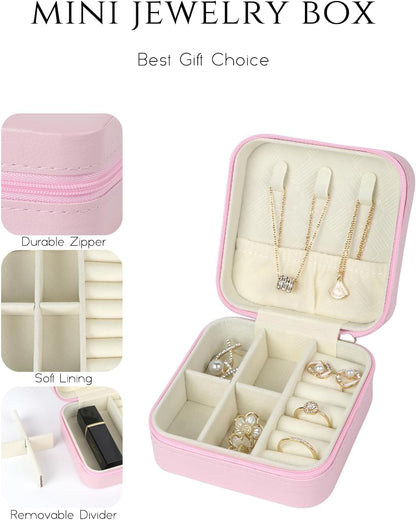 SLOZO Travel Jewelry Case, Travel Jewelry Box, Mini Jewelry Travel Case, Jewelry Organizer Case, Portable Small Jewelry Organizer Storage Boxes - Best Gift for Women Girls.