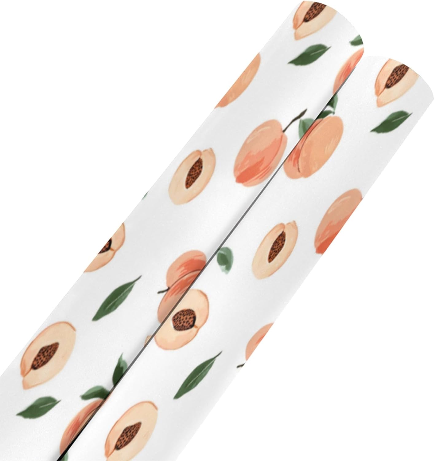 OTVEE 2 Rolls Birthday Wrapping Paper Roll - Cute Peaches Pattern Design Gift Wrap Perfect for Weddings, Brides, Holidays, Baby Showers - 58 x 22.8 inches